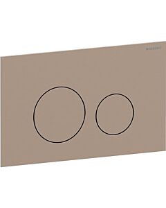 Plaque de déclenchement ronde Geberit 40 115628QB1 ronde, or rose / brossé, revêtement facile à nettoyer, pour double chasse d&#39;eau, ronde