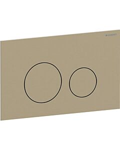 Plaque de déclenchement ronde Geberit 40 115628QF1 ronde, couleur laiton / brossé, revêtement facile à nettoyer, pour double chasse, ronde