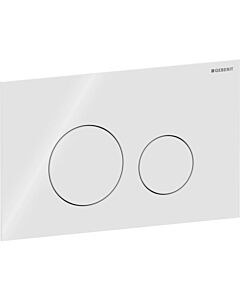Plaque de commande Geberit Sigma 40 Round 115628SI1, ronde, blanche, pour double chasse d&#39;eau