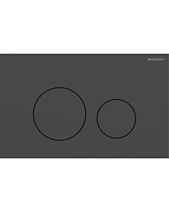 Plaque de déclenchement ronde Geberit 40 115628141 Ronde, noir mat / revêtement facile à nettoyer, pour double chasse, ronde