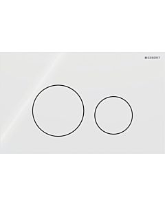 Geberit Sigma 40 Round Betätigungsplatte 115628SI1 Round, weiß, für 2-Mengen-Spülung, Round