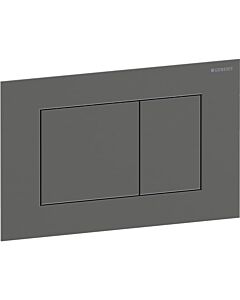 Plaque de déclenchement Geberit 115629QD1 Square , chrome noir / brossé, revêtement facile à nettoyer, pour double chasse