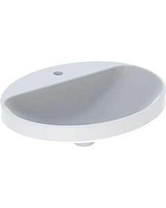 Geberit VariForm built-in washbasin 500723002 55x45cm, with tap hole bank, without overflow, oval, white KeraTect