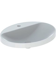 Geberit VariForm built-in washbasin 500727002 60x48cm, with tap hole bank, without overflow, oval, white KeraTect