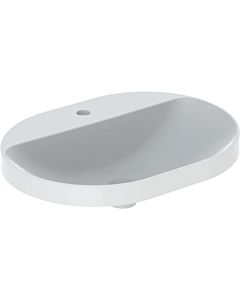 Geberit VariForm lavabo à encastrer 500735012 60x45cm, avec banc à trou pour robinetterie, sans trop-plein, elliptique, blanc