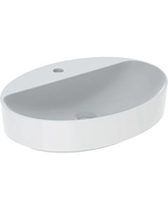 Geberit VariForm countertop washbasin 500773012 60x45cm, with tap hole bank, without overflow, oval, white