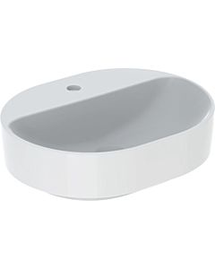 Geberit VariForm countertop washbasin 500776012 50x40cm, with tap hole bank, without overflow, elliptical, white