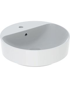 Geberit VariForm Countertop washbasin 500769002 d= 45cm, with tap hole bank, overflow, round, white KeraTect