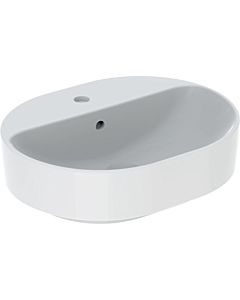 Geberit VariForm countertop washbasin 500775012 50x40cm, with tap hole bank, overflow, elliptical, white