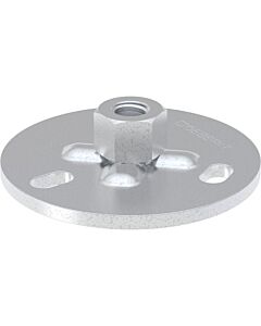 Geberit base plate 362837261 galvanized, M 10, round, 3-hole, with threaded socket