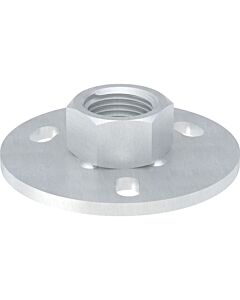 Geberit Grundplatte 362839261 verzinkt, 1/2", rund, 3-Loch, mit Gewindemuffe