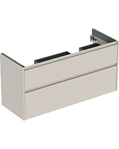 Geberit Renova Plan base cabinet 504033DB1, 2 drawers, width 124.5cm, carcass/front sand grey / lacquered silk matt