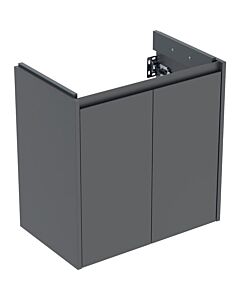 Meuble vasque Geberit Renova Compact 504085JK1 2 portes, largeur 59,7 cm, caisson/façade lave/laqué mat soie