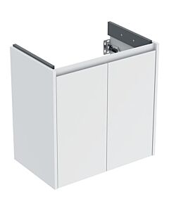 Meuble vasque Geberit Renova Compact 504085001, 2 portes, largeur 59,7 cm, caisson/façade blanc/finition laquée satinée