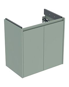 Geberit Renova Compact vanity unit 504085IK1 2 doors, width 59.7cm, carcass/front sage green / lacquered satin finish