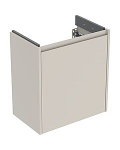 Meuble vasque Geberit Renova Compact 504084DB1 1 porte, structure/façade gris sable / finition laquée satinée, largeur 55 cm