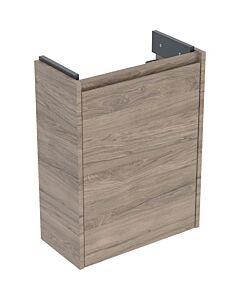 Meuble vasque Geberit Renova Compact 504082JR1 1 porte, structure en bois mélaminé avec façade en noyer, largeur 45,7 cm