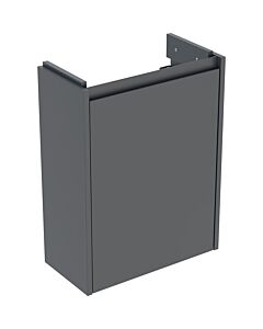 Meuble vasque Geberit Renova Compact 504082JK1 1 porte, structure/façade en lave/laqué mat soyeux, largeur 45,7 cm