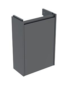 Meuble vasque Geberit Renova Compact 504081JK1 1 porte, structure/façade en lave/laqué mat soyeux, largeur 41,2 cm