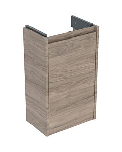 Meuble vasque Geberit Renova Compact 504080JR1 1 porte, structure en bois mélaminé avec façade en noyer, largeur 35,8 cm