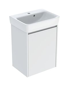 Ensemble lavabo Geberit Renova Plan 50 cm 504035001, vasque avec meuble sous-vasque, blanc satiné mat