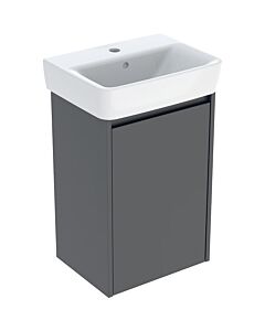 Geberit Renova Plan hand basin set 504034JK1, washbasin white, body/front lava / lacquered satin finish, width 45 cm