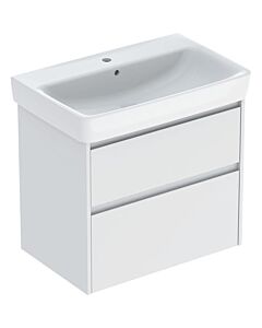 Geberit Renova Plan washbasin set 504037001 with base cabinet, carcass/front white / lacquered satin finish, width 75 cm