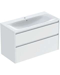 Geberit Renova Plan vanity unit 504041008, width 100cm, body/front white / lacquered satin finish, washbasin white / KeraTect