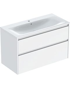 Geberit Renova Plan Möbel-Waschtisch-Set 504041018 Breite 100cm, Korpus/Front weiß / lackiert seidenglanz, Waschtisch weiß / KeraTect