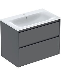 Meuble vasque Geberit Renova Plan 504040JK1, largeur 80 cm, structure/façade en laque satinée, vasque blanche