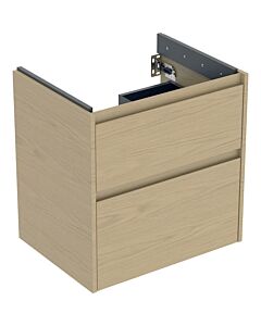 Geberit Renova Plan vanity unit 504027PS1 with 2 drawers, carcass/front in natural oak / melamine wood structure, width 59.5 cm