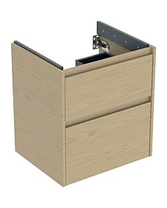 Geberit Renova Plan vanity unit 504026PS1 with 2 drawers, carcass/front in natural oak / melamine wood structure, width 54.6 cm