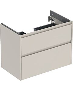 Meuble vasque Geberit Renova Plan 504030DB1 avec 2 tiroirs, structure/façade gris sable/laqué mat soyeux, largeur 79,4 cm
