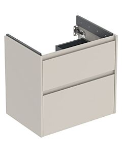 Geberit Renova Plan vanity unit 504028DB1 2 drawers, carcass/front sand grey / lacquered silk matt, width 64.4 cm
