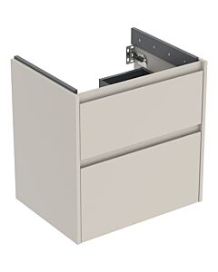 Geberit Renova Plan vanity unit 504027DB1 2 drawers, carcass/front sand grey / lacquered silk matt, width 59.5 cm