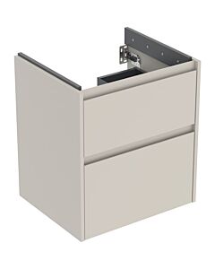 Meuble vasque Geberit Renova Plan 504026DB1, 2 tiroirs, structure/façade gris sable/laqué mat soyeux, largeur 54,6 cm