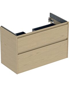 Meuble vasque Geberit Renova Plan 504032PS1 avec 2 tiroirs, structure en chêne naturel/bois mélaminé, largeur 94,8 cm