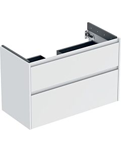 Meuble vasque Geberit Renova Plan 504032001, 2 tiroirs, structure/façade blanche/finition laquée satinée, largeur 94,8 cm