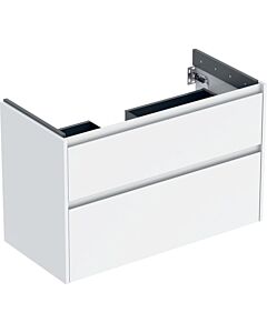 Meuble vasque Geberit Renova Plan 504032011, 2 tiroirs, corps/façade blanc/finition laquée satinée, largeur 94,8 cm
