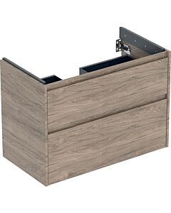 Geberit Renova Plan Waschtisch-Unterschrank 504031JR1 2 Schubladen, Korpus/Front Nussbaum / Melamin Holzstruktur, Breite 84,6 cm