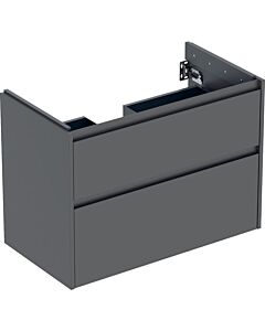 Geberit Renova Plan vanity unit 504031JK1 2 drawers, carcass/front lava / lacquered silk matt, width 84.6 cm