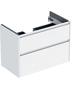 Geberit Renova Plan vanity unit 504031011, 2 drawers, body/front white/lacquered satin finish, width 84.6 cm