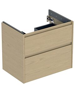 Meuble vasque Geberit Renova Plan 504029PS1 avec 2 tiroirs, structure en chêne naturel/mélaminé, largeur 69,3 cm