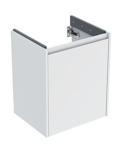 Meuble vasque Geberit Renova Plan 504023001, structure/façade blanche/finition laquée satinée, largeur 50,4 cm, 1 porte