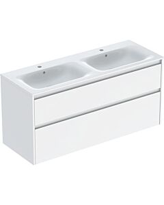 Geberit Renova Plan double vanity unit set 504042011, width 130cm, carcass/front white / lacquered satin finish, vanity white