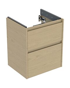 Geberit Renova Plan Waschtisch-Unterschrank 504025PS1 2 Schubladen, Korpus/Front Eiche natur / Melamin Holzstruktur, Breite 50,4 cm