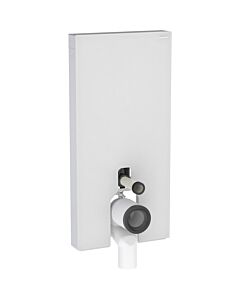 Geberit Monolith floor-standing toilet module 131003TD5, white front, brushed aluminum side panels, floor-standing toilet, 101cm