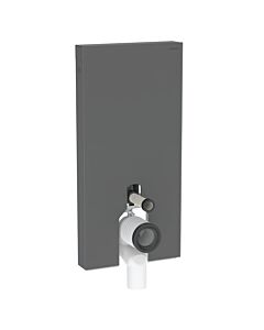 Geberit Monolith Plus Stand-WC-Modul 131203CD7 Front schwarz, Seitenverkleidung schwarz / Aluminium gebürstet, Bauhöhe 101cm