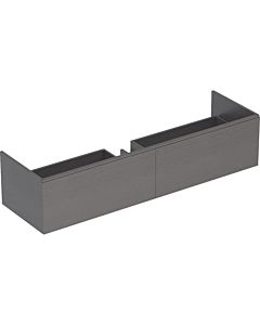 Geberit Xeno² vanity unit 500346431 159.5x35x47.3cm, with 2 drawers, melamine wood structure/sculptura grey