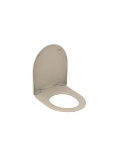 Siège Geberit Renova WC 573025080, charnières en laiton chromé, beige Bahamas, avec mécanisme de fermeture en douceur, fixation par le haut